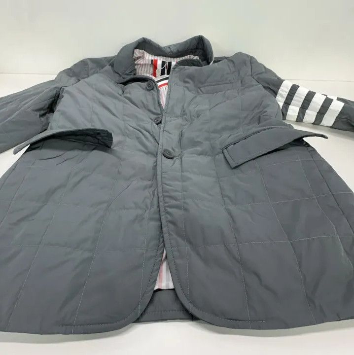 Thom Browne Thom Browne Gray Striped Quilted Jacket Size US XS / EU 42 / 0 - 8 Thumbnail