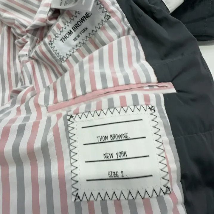 Thom Browne Thom Browne Gray Striped Tailored Down Jacket Size US M / EU 48-50 / 2 - 4 Thumbnail