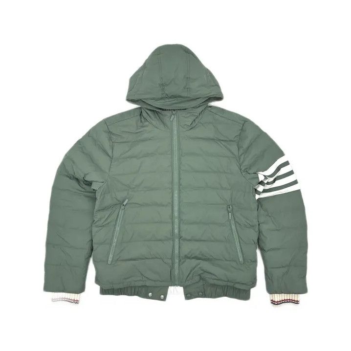 Thom Browne Thom Browne Green Hooded Down Jacket for Men Size US S / EU 44-46 / 1 - 2 Thumbnail