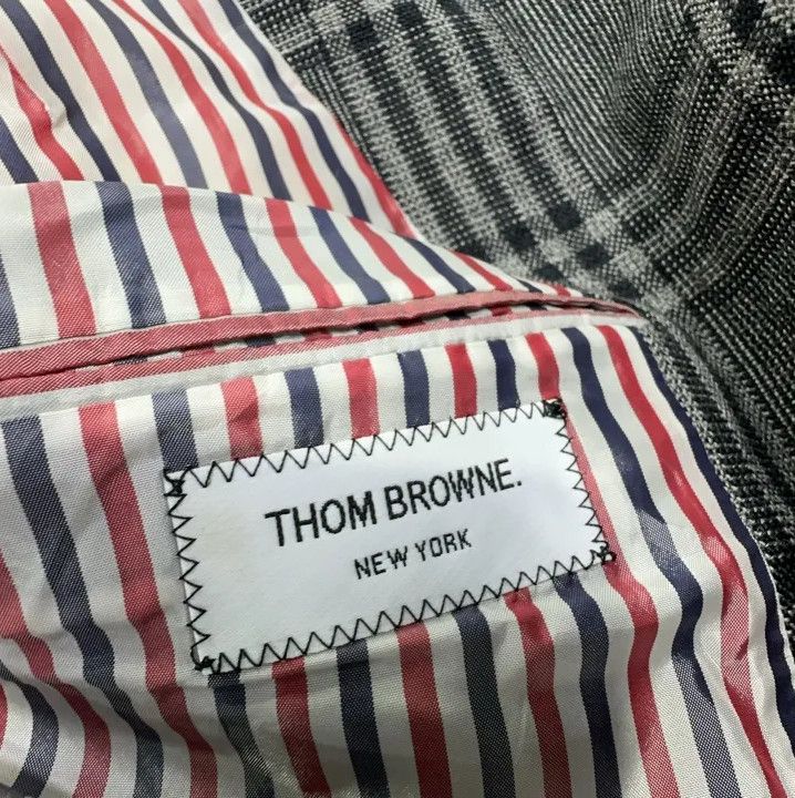 Thom Browne Thom Browne Gray Plaid Long Coat for Men Size US S / EU 44-46 / 1 - 6 Thumbnail