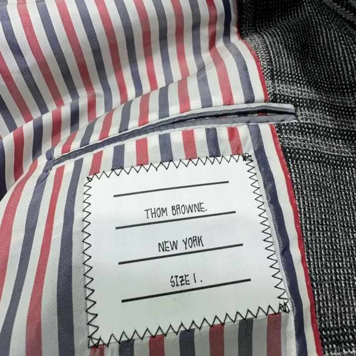 Thom Browne Thom Browne Gray Plaid Long Coat for Men Size US S / EU 44-46 / 1 - 5 Thumbnail