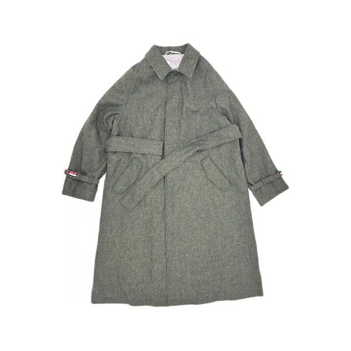 Thom Browne Thom Browne Green Wool Blend Trench Coat Size US M / EU 48-50 / 2 - 2 Thumbnail