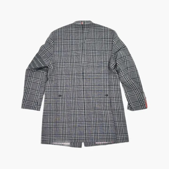 Thom Browne Thom Browne Gray Plaid Overcoat for Men Size US L / EU 52-54 / 3 - 3 Thumbnail