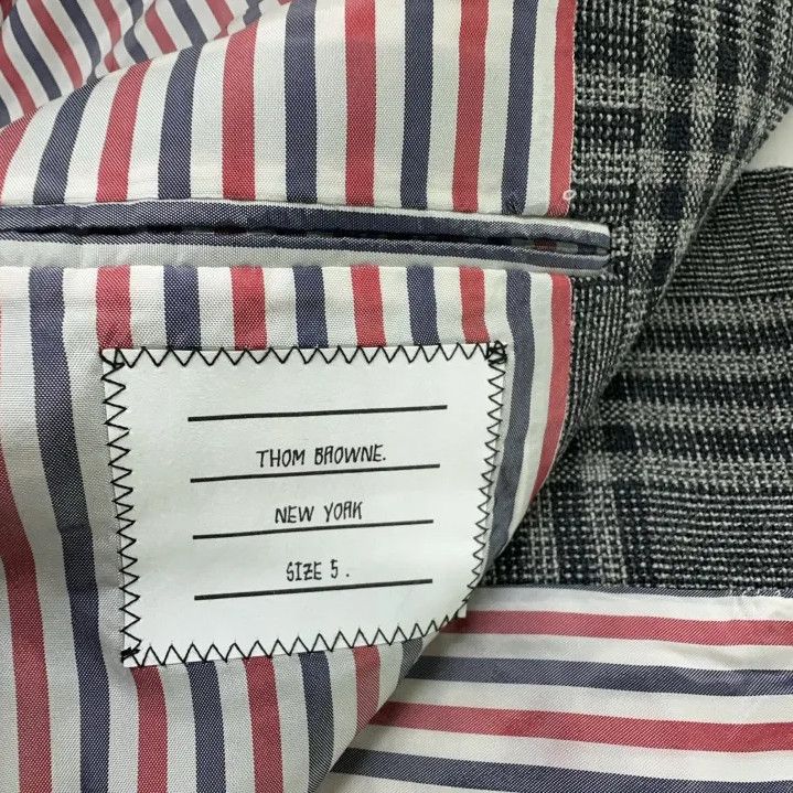 Thom Browne Thom Browne Gray Plaid Overcoat for Men Size US L / EU 52-54 / 3 - 7 Thumbnail