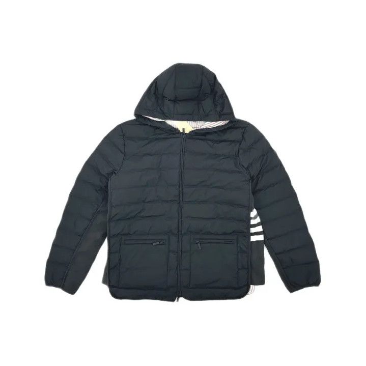 Thom Browne Thom Browne Black Hooded Down Jacket for Men Size US M / EU 48-50 / 2 - 2 Thumbnail