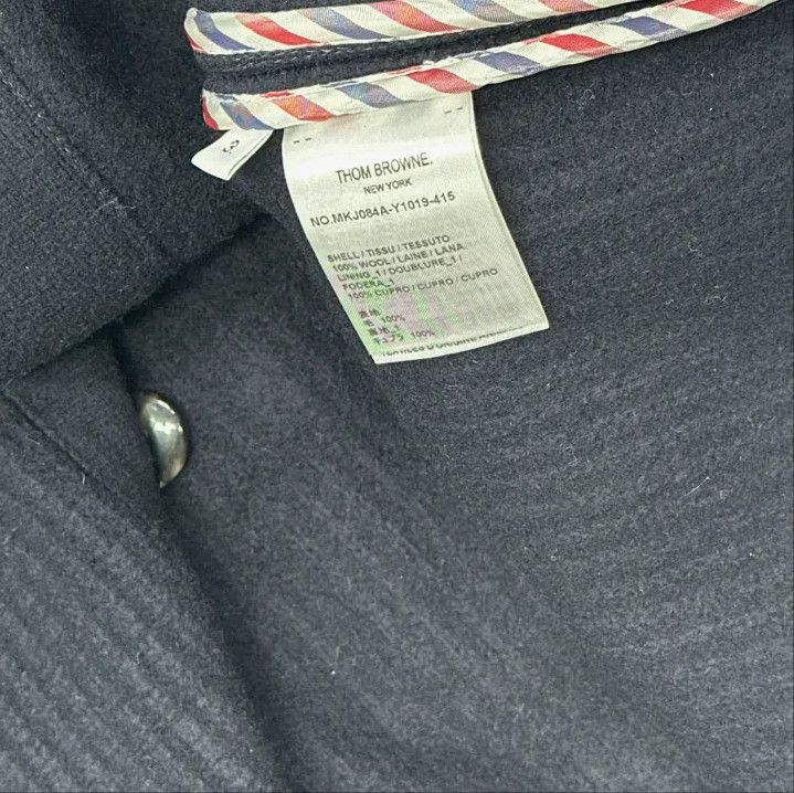 Thom Browne Thom Browne Navy Wool Cardigan with Stripes Size US M / EU 48-50 / 2 - 2 Thumbnail