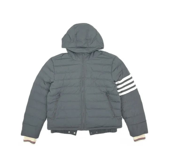 Thom Browne Thom Browne Grey Zip-Up Hooded Puffer Jacket Size US S / EU 44-46 / 1 - 2 Thumbnail