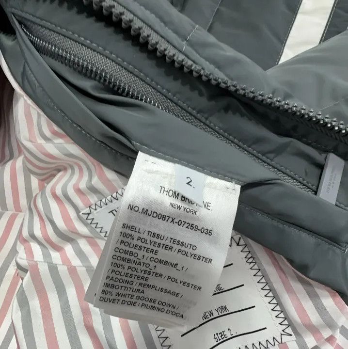 Thom Browne Thom Browne Grey Zip-Up Hooded Puffer Jacket Size US S / EU 44-46 / 1 - 4 Thumbnail