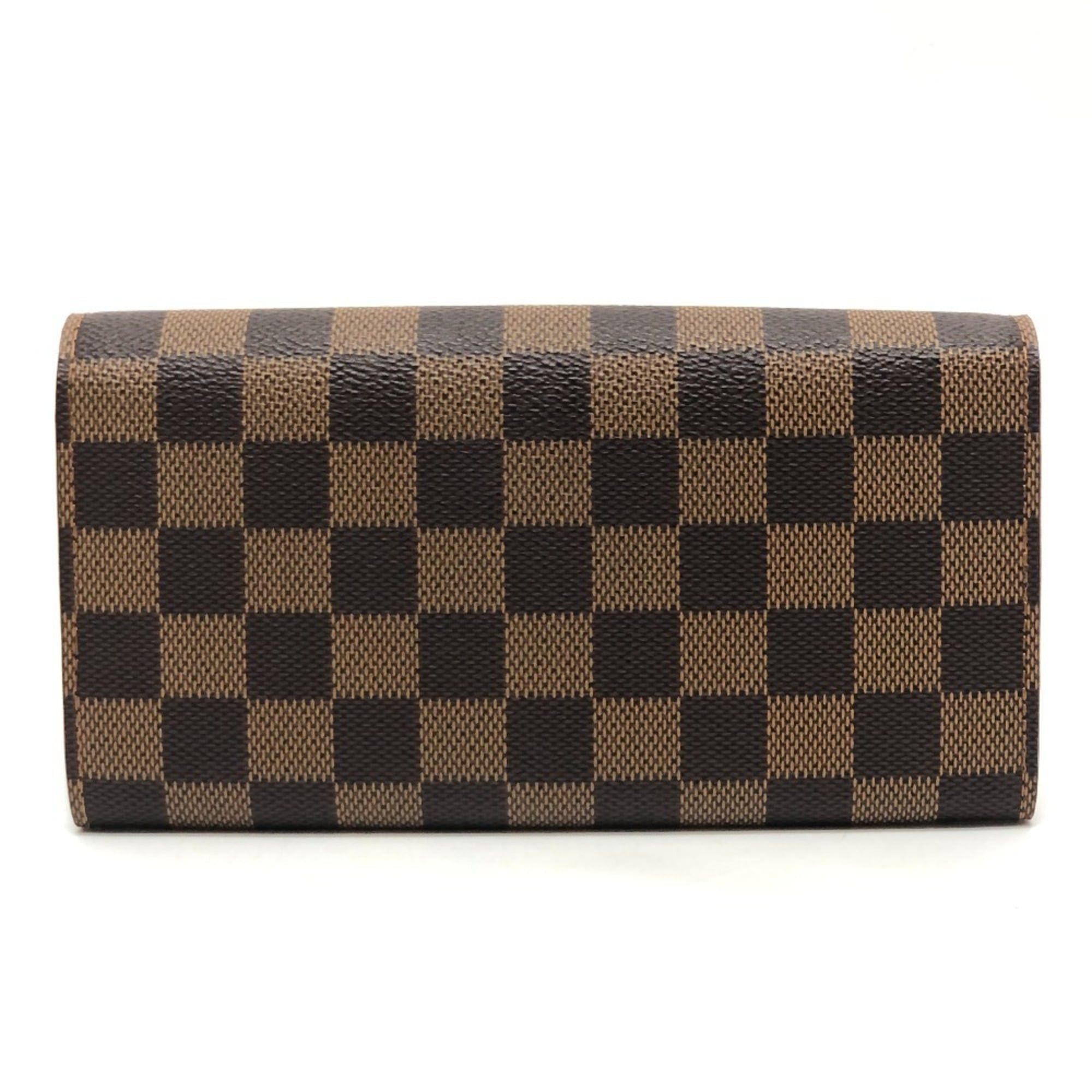 Louis Vuitton LOUIS VUITTON N61734 Portefeuille Sarah Long Wallet, Bifold, Damier Canvas, Ebene, Brown, Women's Size ONE SIZE - 2 Thumbnail