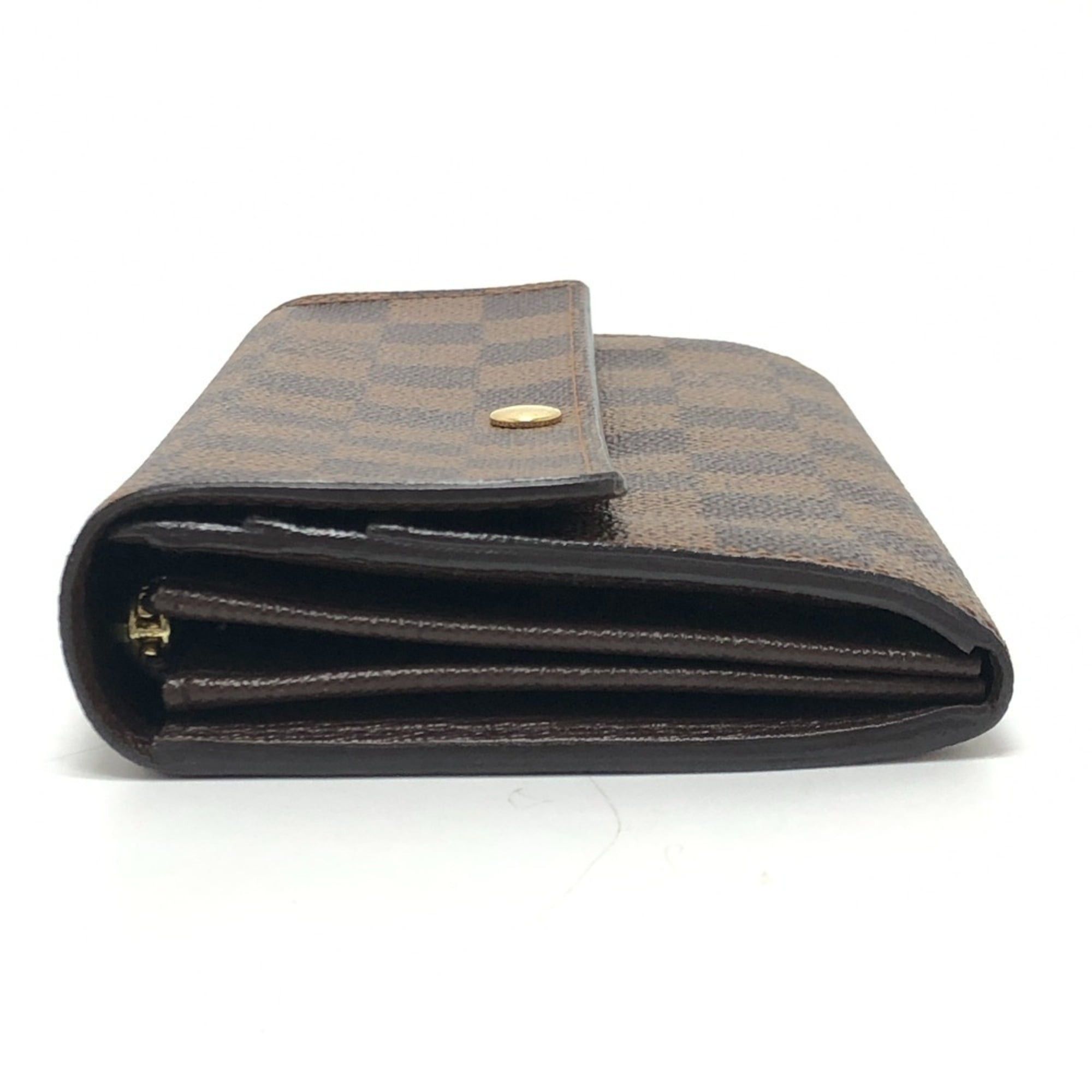 Louis Vuitton LOUIS VUITTON N61734 Portefeuille Sarah Long Wallet, Bifold, Damier Canvas, Ebene, Brown, Women's Size ONE SIZE - 3 Thumbnail