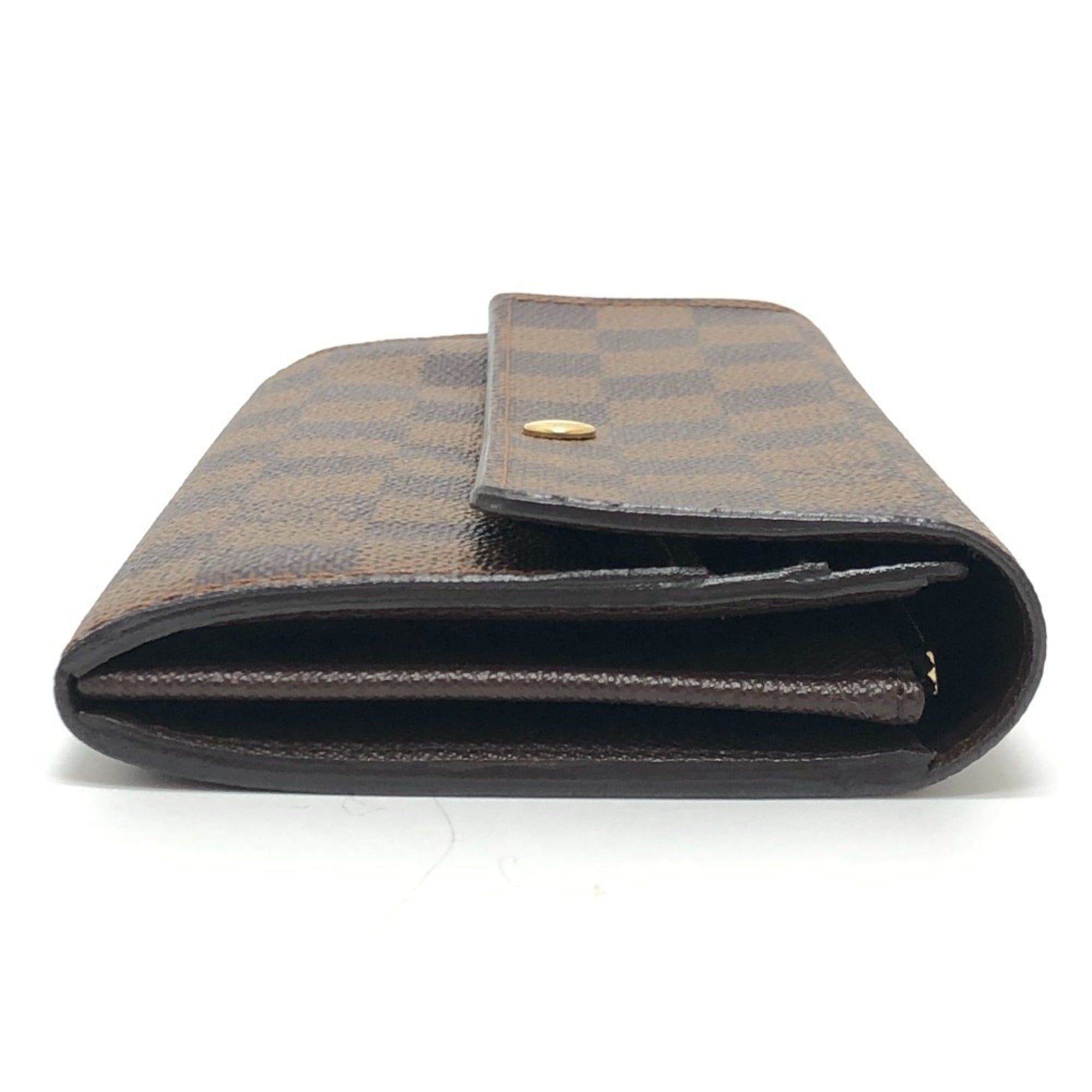 Louis Vuitton LOUIS VUITTON N61734 Portefeuille Sarah Long Wallet, Bifold, Damier Canvas, Ebene, Brown, Women's Size ONE SIZE - 4 Thumbnail
