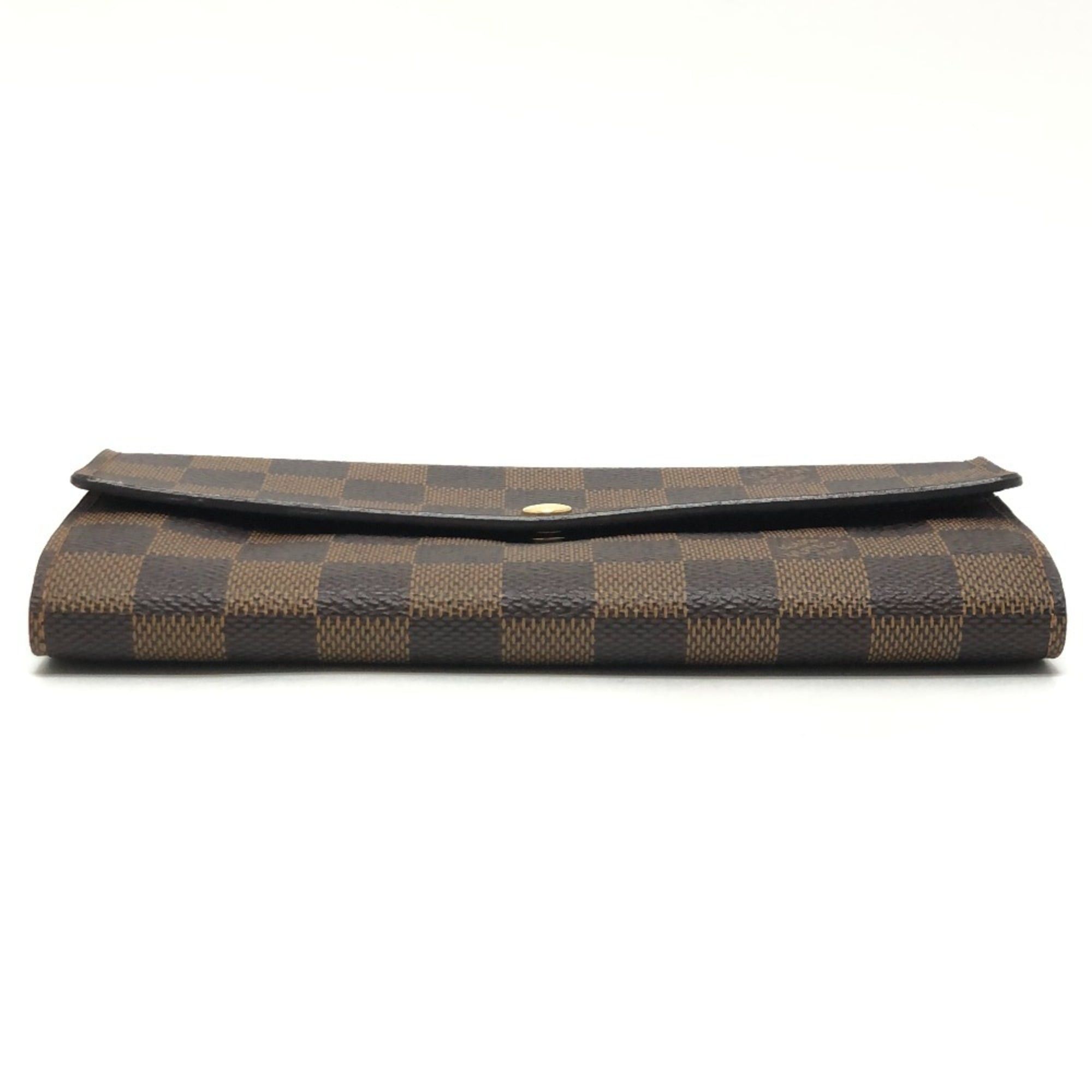 Louis Vuitton LOUIS VUITTON N61734 Portefeuille Sarah Long Wallet, Bifold, Damier Canvas, Ebene, Brown, Women's Size ONE SIZE - 5 Thumbnail