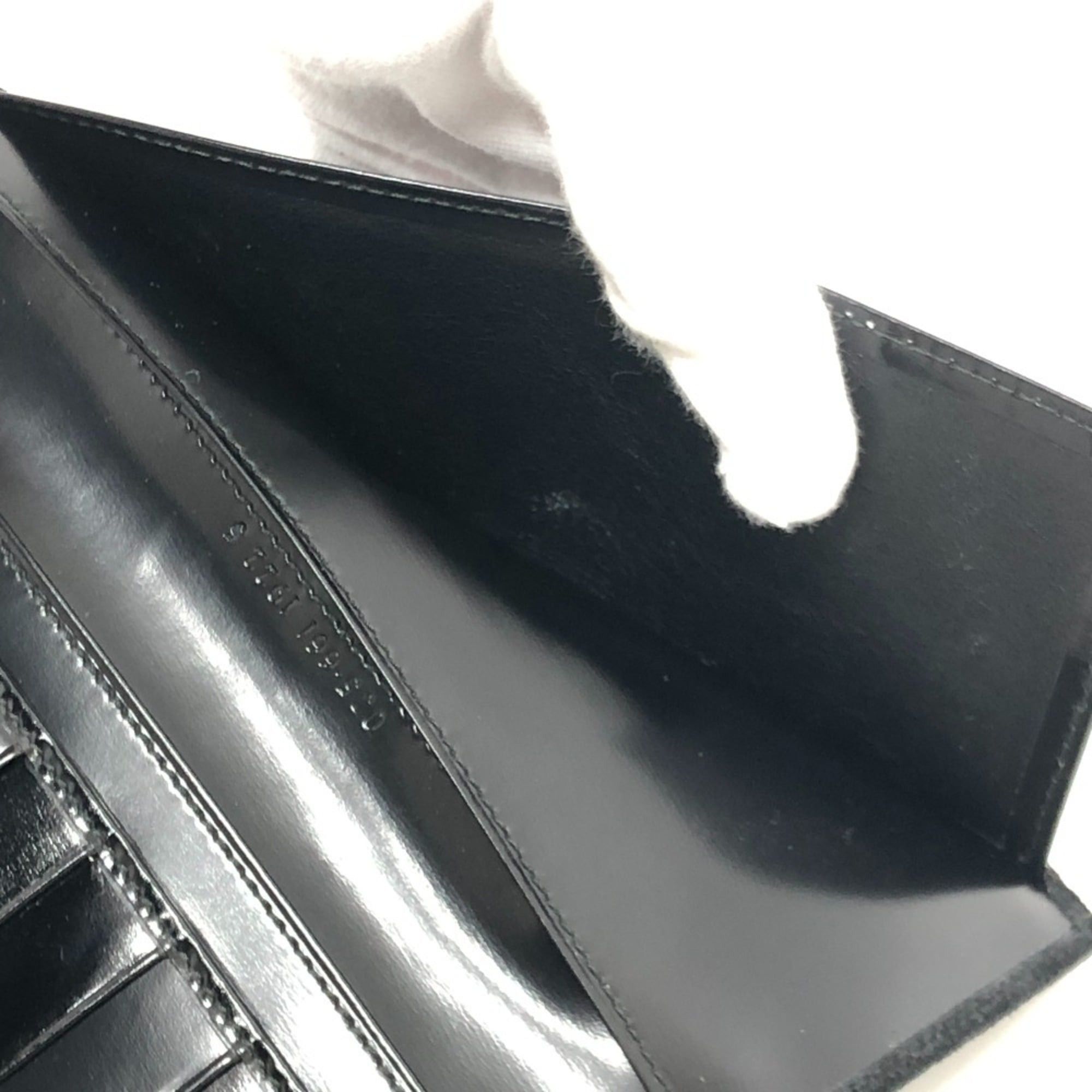 Gucci GUCCI Old Gucci Interlocking G Long Wallet, Flap Suede and Enamel, Women's, Black Size ONE SIZE - 12 Thumbnail