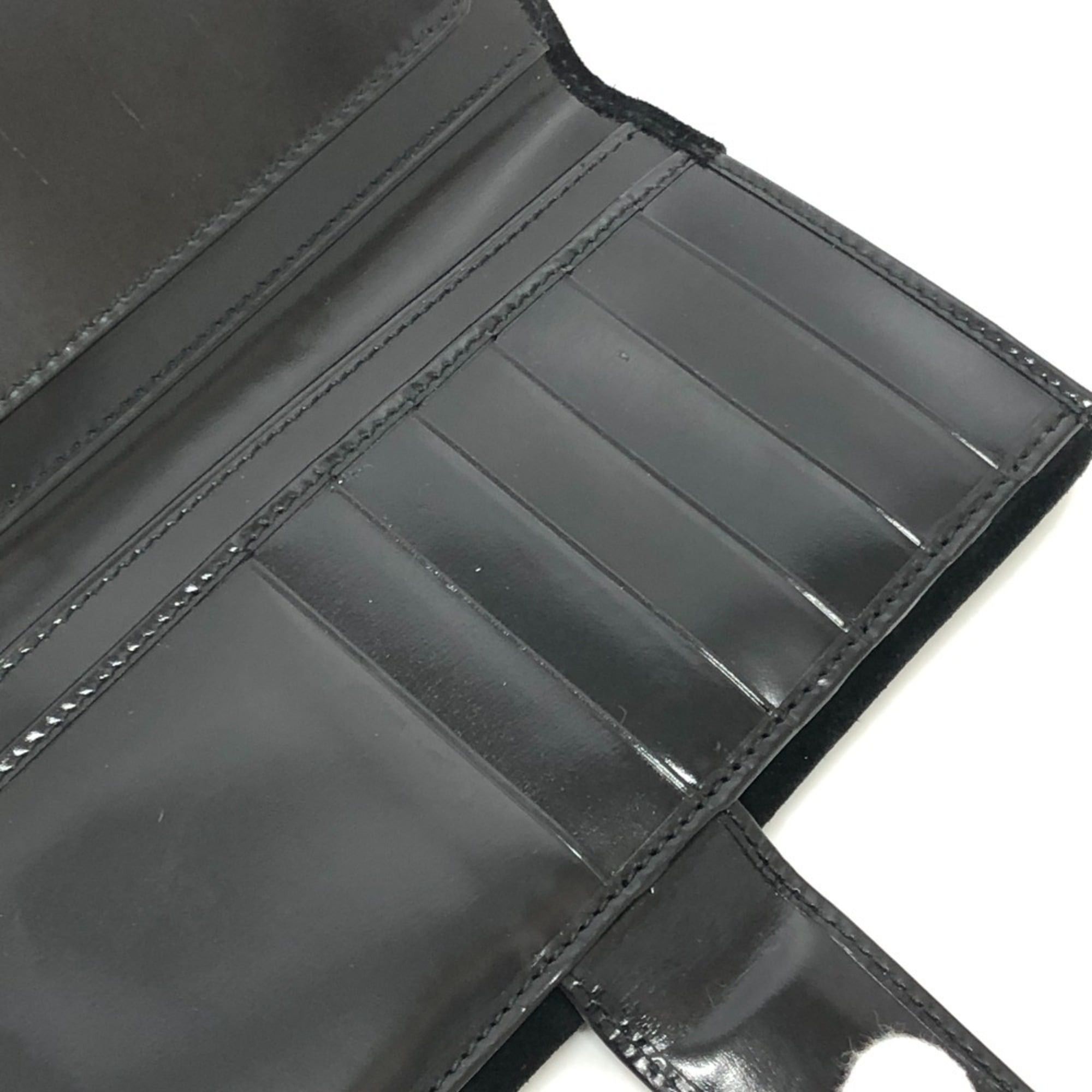 Gucci GUCCI Old Gucci Interlocking G Long Wallet, Flap Suede and Enamel, Women's, Black Size ONE SIZE - 13 Thumbnail