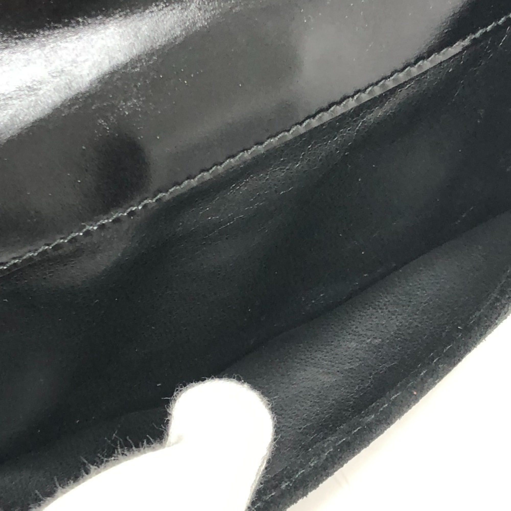 Gucci GUCCI Old Gucci Interlocking G Long Wallet, Flap Suede and Enamel, Women's, Black Size ONE SIZE - 9 Thumbnail