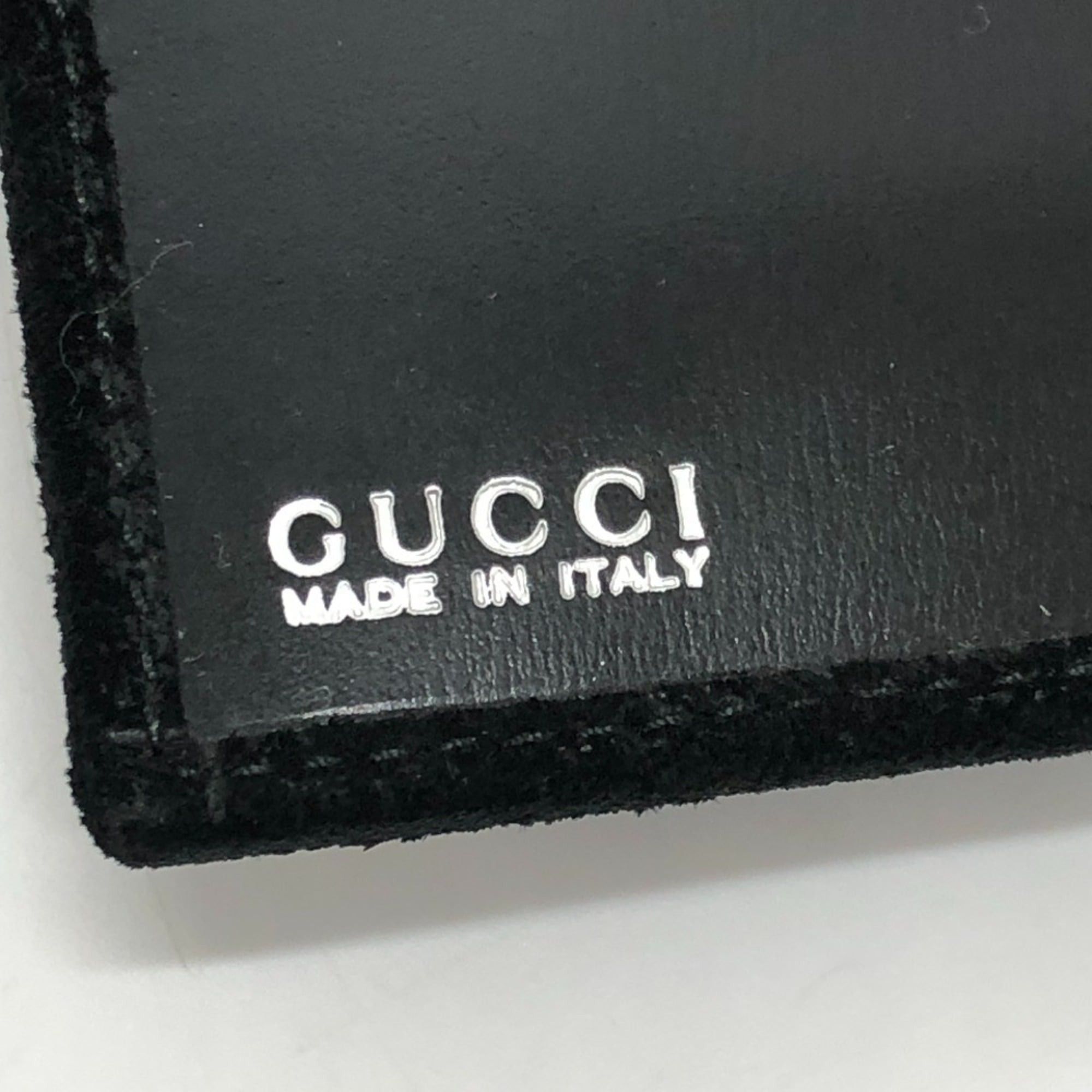 Gucci GUCCI Old Gucci Interlocking G Long Wallet, Flap Suede and Enamel, Women's, Black Size ONE SIZE - 11 Thumbnail