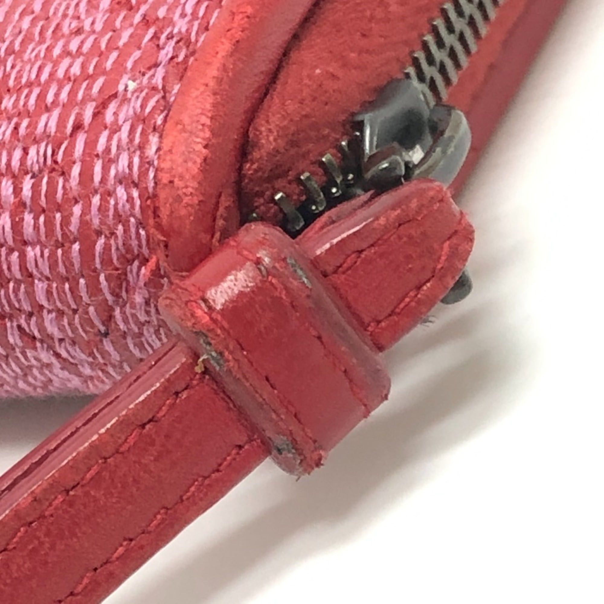 Bottega Veneta BOTTEGA VENETA Intrecciato Poodle Dog Strap Round Zip-Around Wallet in Leather and Canvas, Women's, Red Size ONE SIZE - 18 Thumbnail