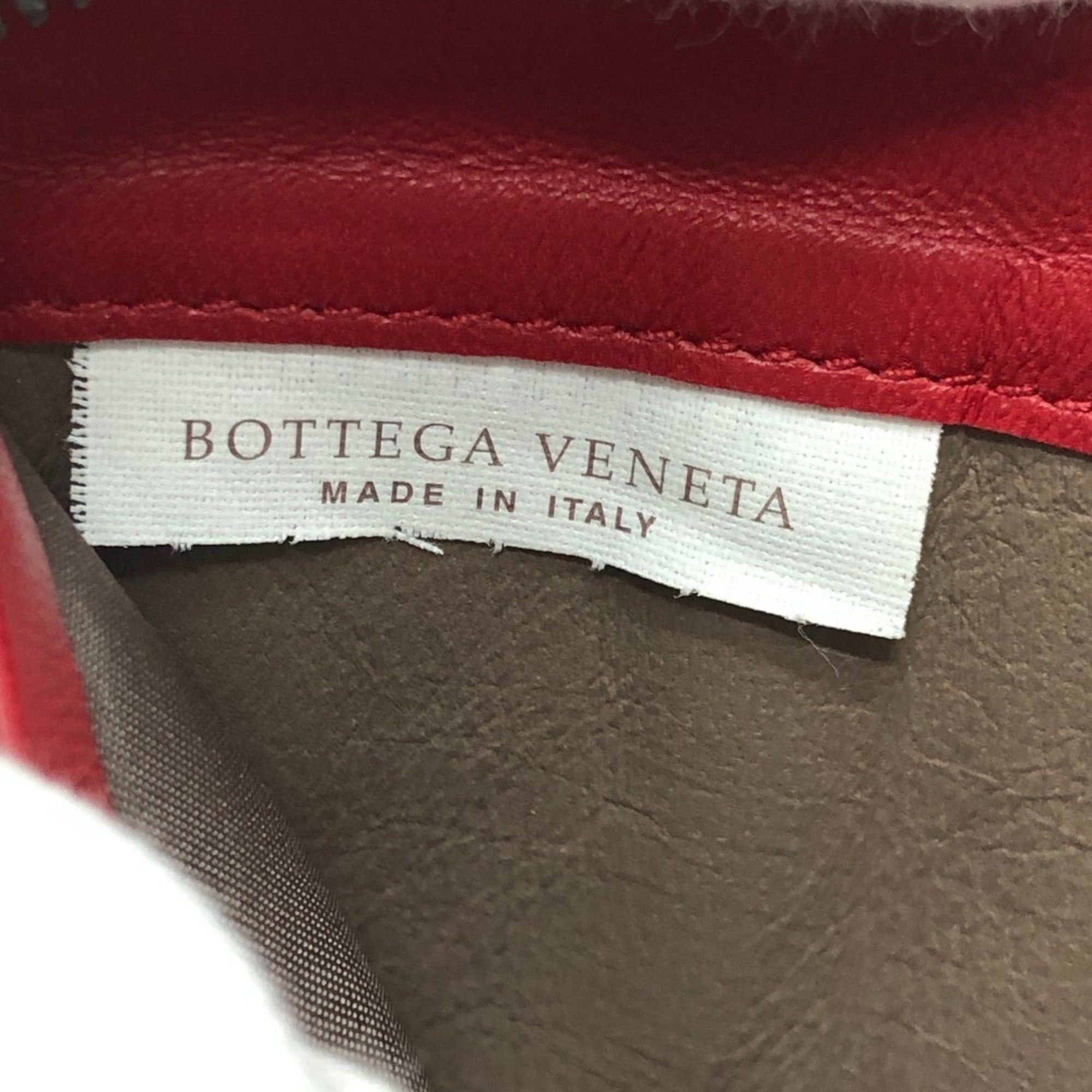 Bottega Veneta BOTTEGA VENETA Intrecciato Poodle Dog Strap Round Zip-Around Wallet in Leather and Canvas, Women's, Red Size ONE SIZE - 15 Thumbnail