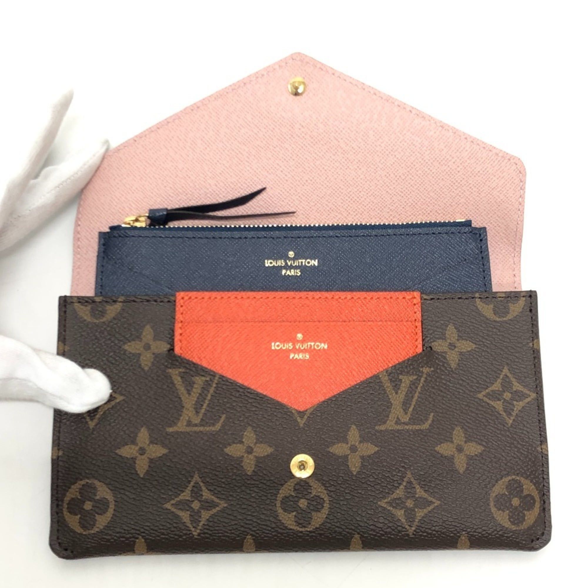 Louis Vuitton LOUIS VUITTON M62203 Portefeuille Jeanne Business Card Case Long Wallet Monogram Canvas Women's Rose Ballerine Size ONE SIZE - 9 Thumbnail