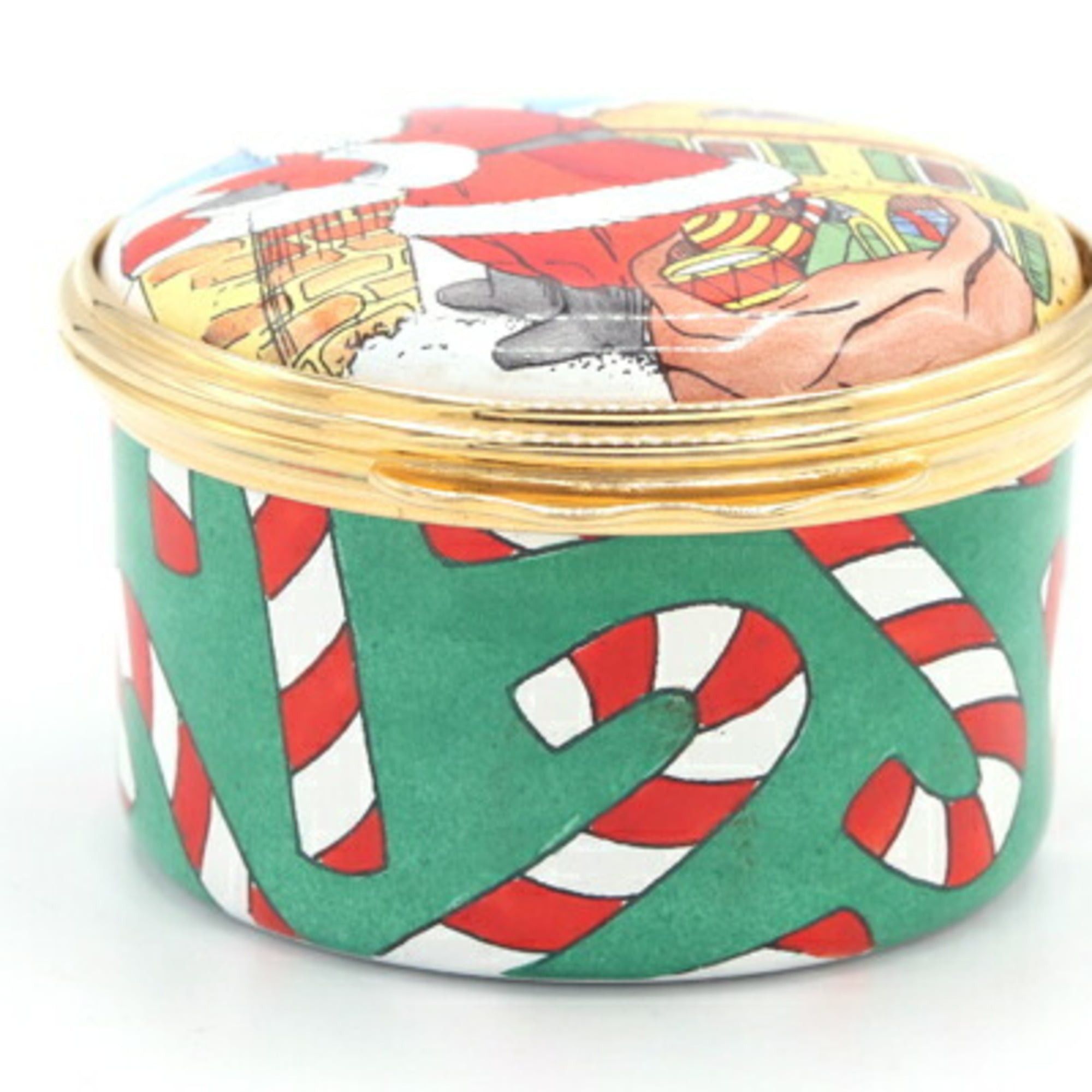 Tiffany & Co. Tiffany & Co. Halcyon Days collaboration pill case, multicolored gold enamel metal 1994 Christmas Santa, HALCYON DAYS, TIFFANY CO. Size ONE SIZE - 2 Thumbnail