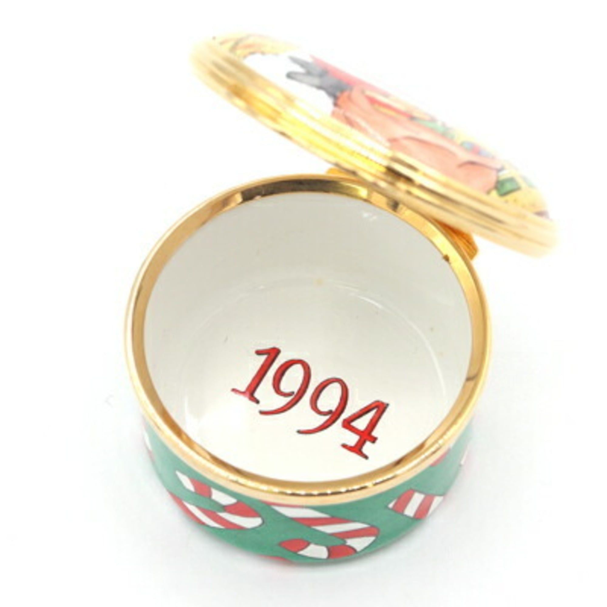 Tiffany & Co. Tiffany & Co. Halcyon Days collaboration pill case, multicolored gold enamel metal 1994 Christmas Santa, HALCYON DAYS, TIFFANY CO. Size ONE SIZE - 5 Thumbnail