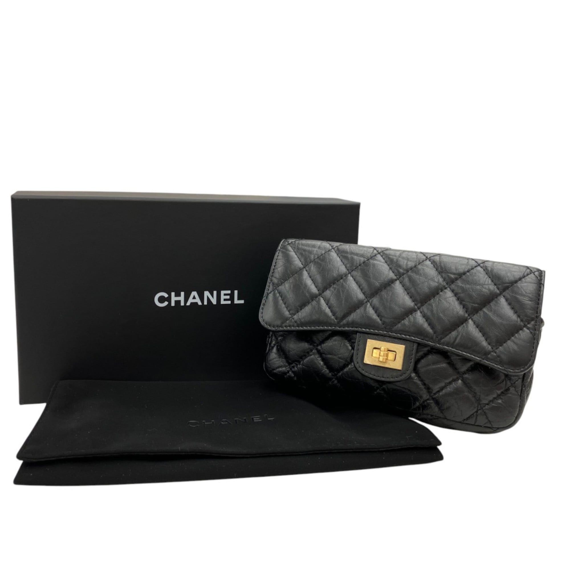 Chanel CHANEL AP2215 Chain Wallet 2.55 Calfskin Phone Case Black Women's Size ONE SIZE - 14 Thumbnail