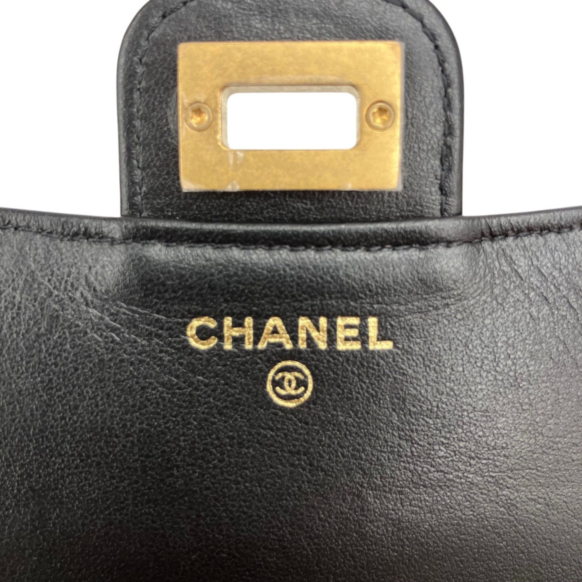 Chanel CHANEL AP2215 Chain Wallet 2.55 Calfskin Phone Case Black Women's Size ONE SIZE - 11 Thumbnail