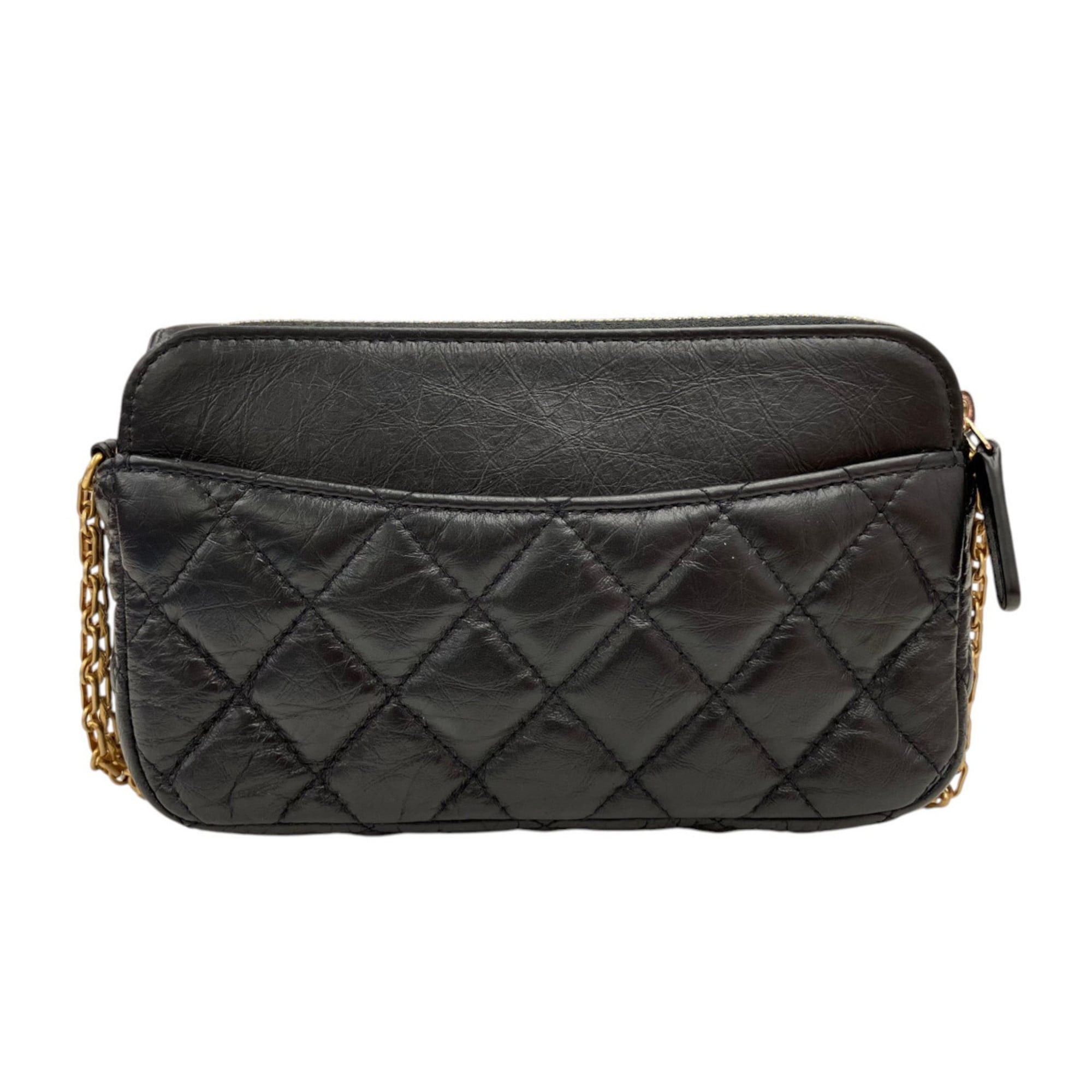 Chanel CHANEL AP2215 Chain Wallet 2.55 Calfskin Phone Case Black Women's Size ONE SIZE - 2 Thumbnail