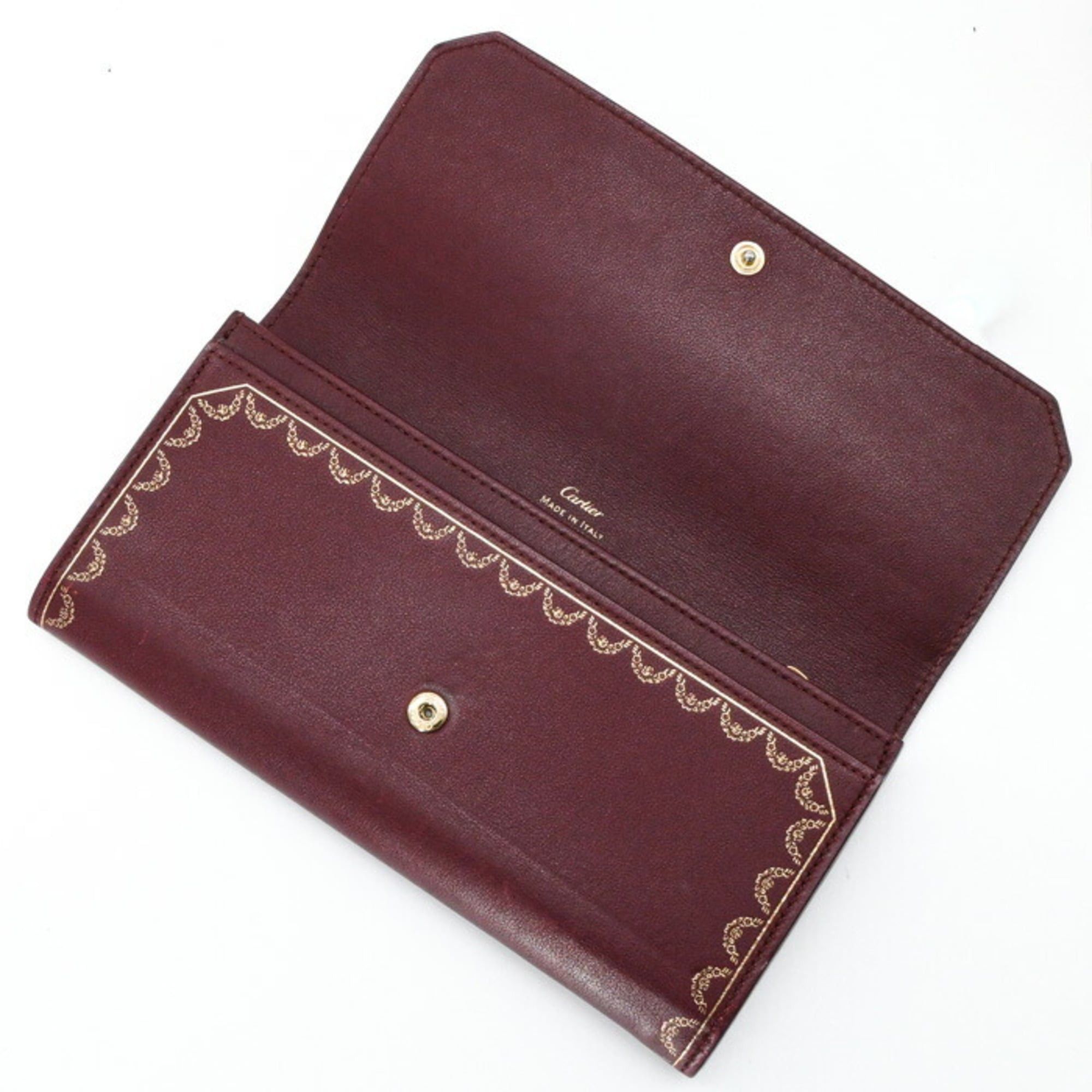 Cartier Cartier Garland de Leather Long Wallet, Bordeaux, Women's, L3001753 Size ONE SIZE - 7 Thumbnail