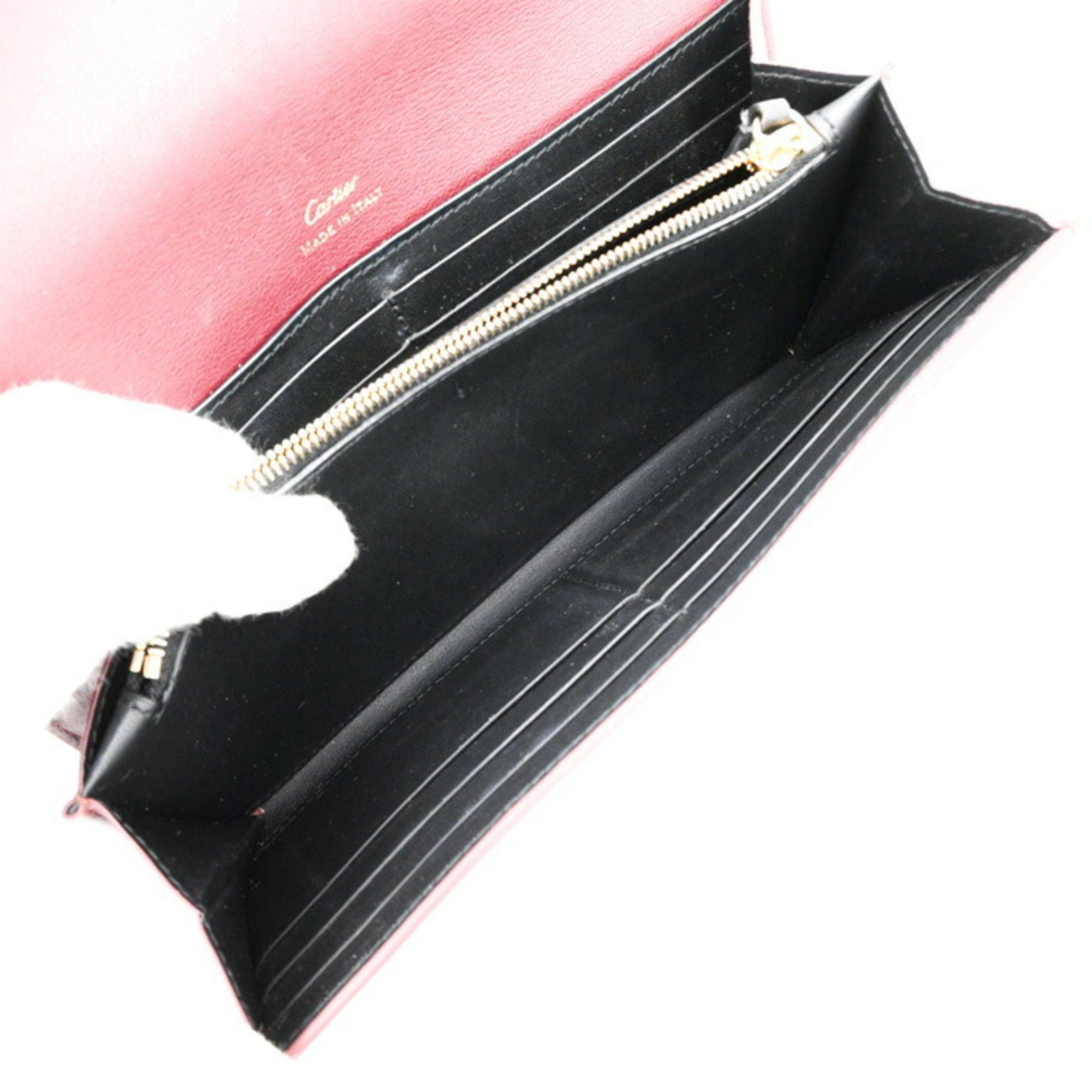 Cartier Cartier Garland de Leather Long Wallet, Bordeaux, Women's, L3001753 Size ONE SIZE - 12 Thumbnail