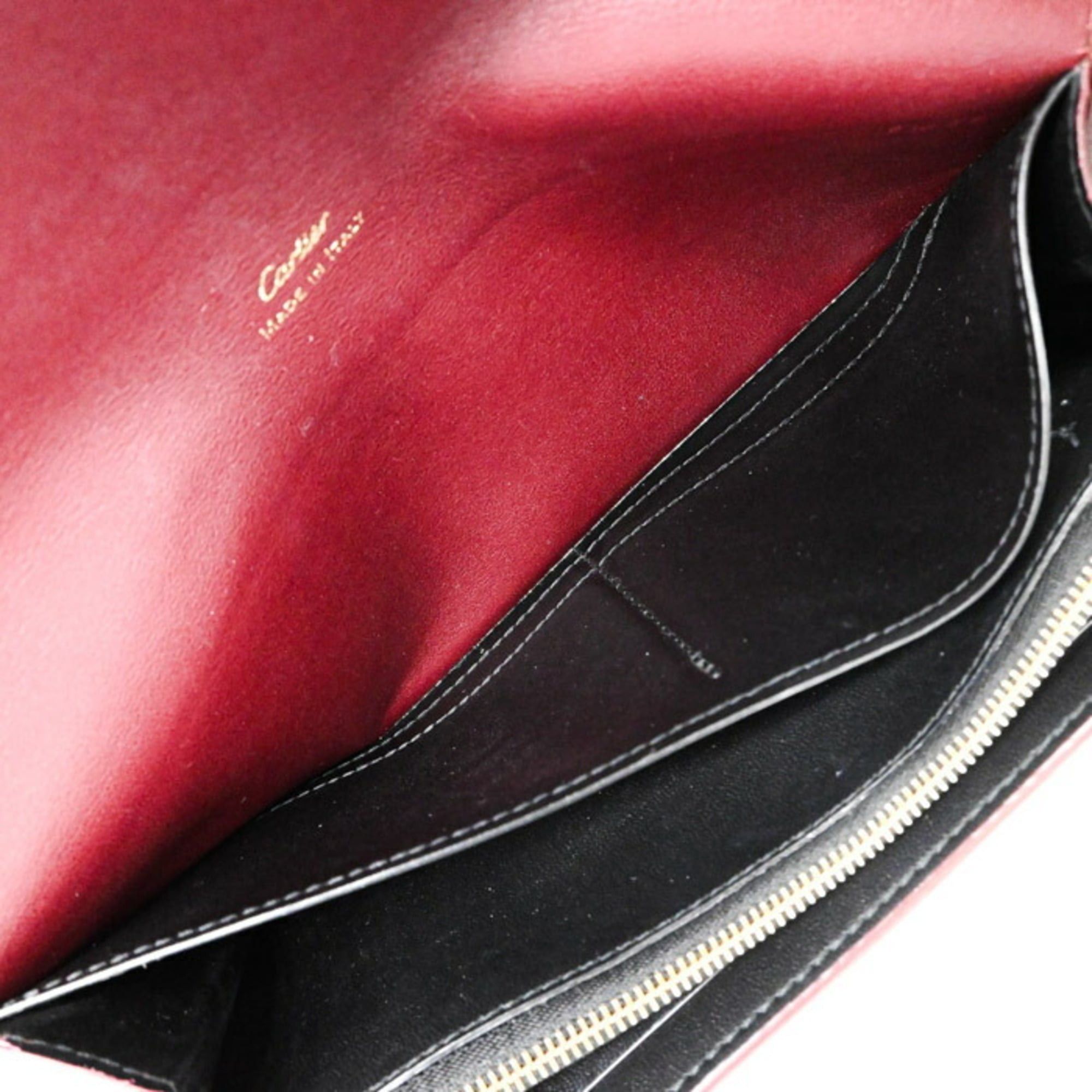 Cartier Cartier Garland de Leather Long Wallet, Bordeaux, Women's, L3001753 Size ONE SIZE - 16 Thumbnail