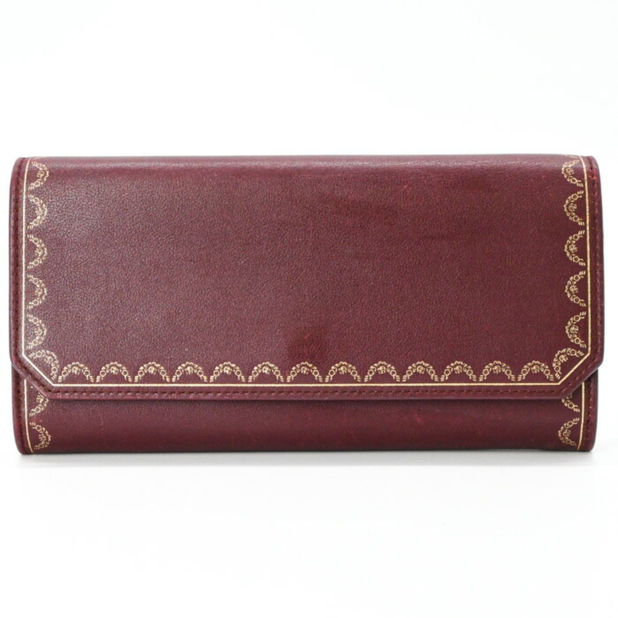 Cartier Cartier Garland de Leather Long Wallet, Bordeaux, Women's, L3001753 Size ONE SIZE - 2 Thumbnail