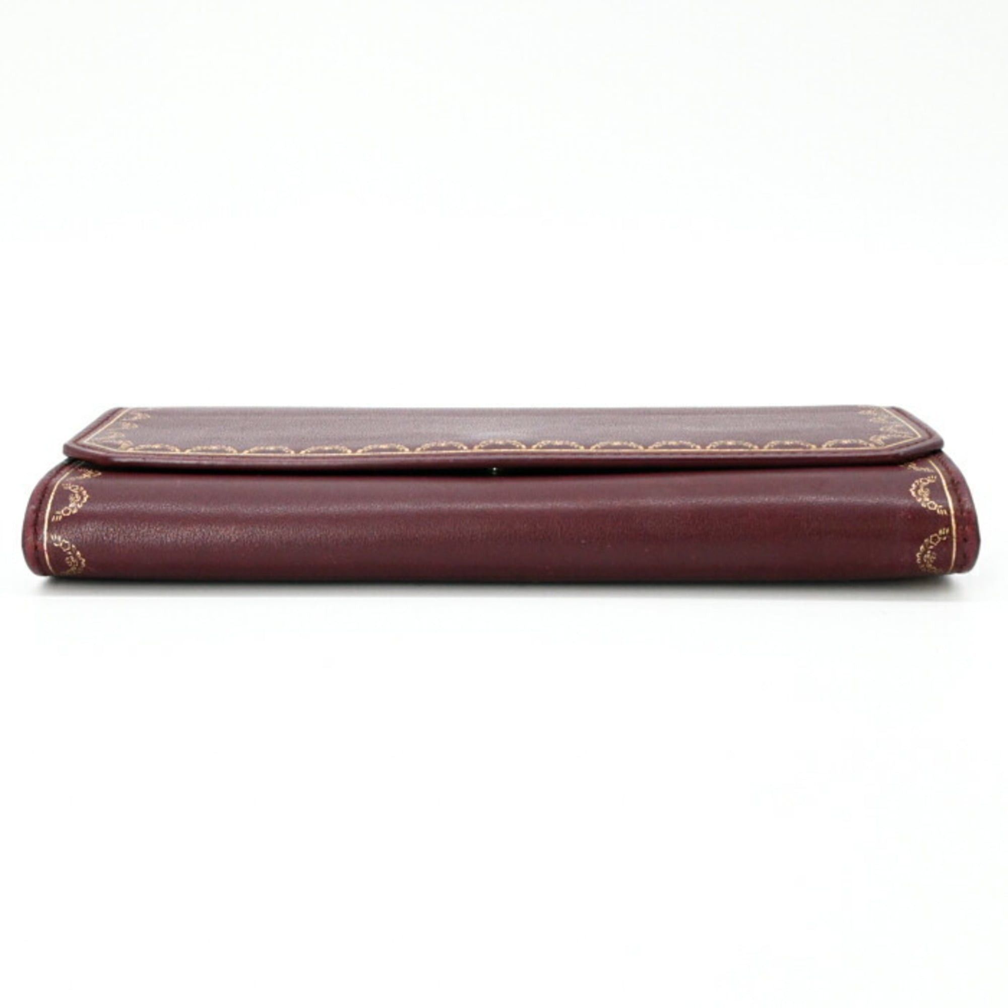Cartier Cartier Garland de Leather Long Wallet, Bordeaux, Women's, L3001753 Size ONE SIZE - 6 Thumbnail