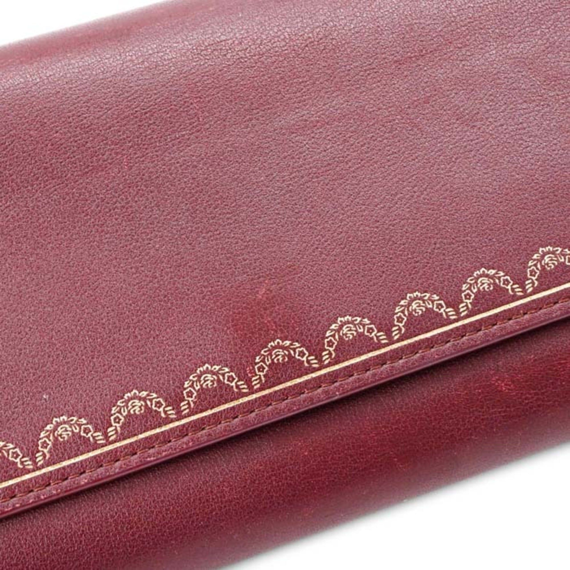 Cartier Cartier Garland de Leather Long Wallet, Bordeaux, Women's, L3001753 Size ONE SIZE - 8 Thumbnail
