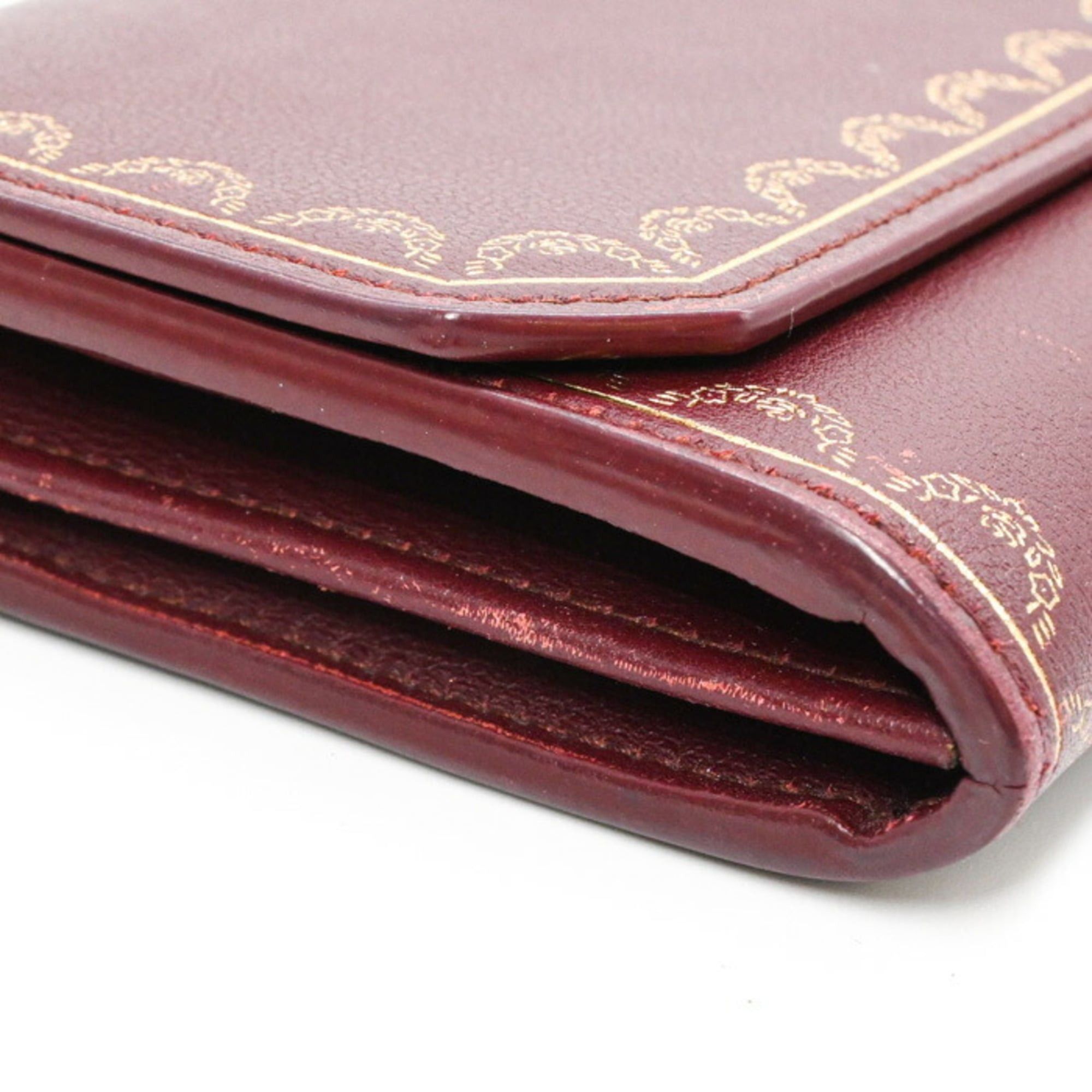 Cartier Cartier Garland de Leather Long Wallet, Bordeaux, Women's, L3001753 Size ONE SIZE - 17 Thumbnail