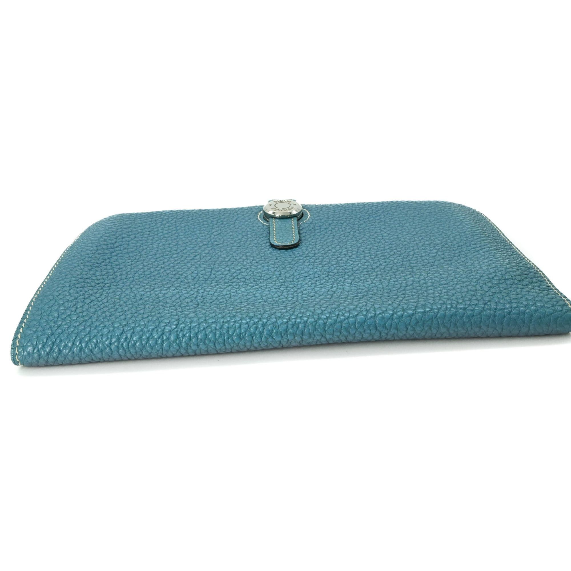 Hermes HERMES Dogon Duo GM Long Wallet, Togo Leather Bifold Blue Jean #□H Size ONE SIZE - 6 Thumbnail
