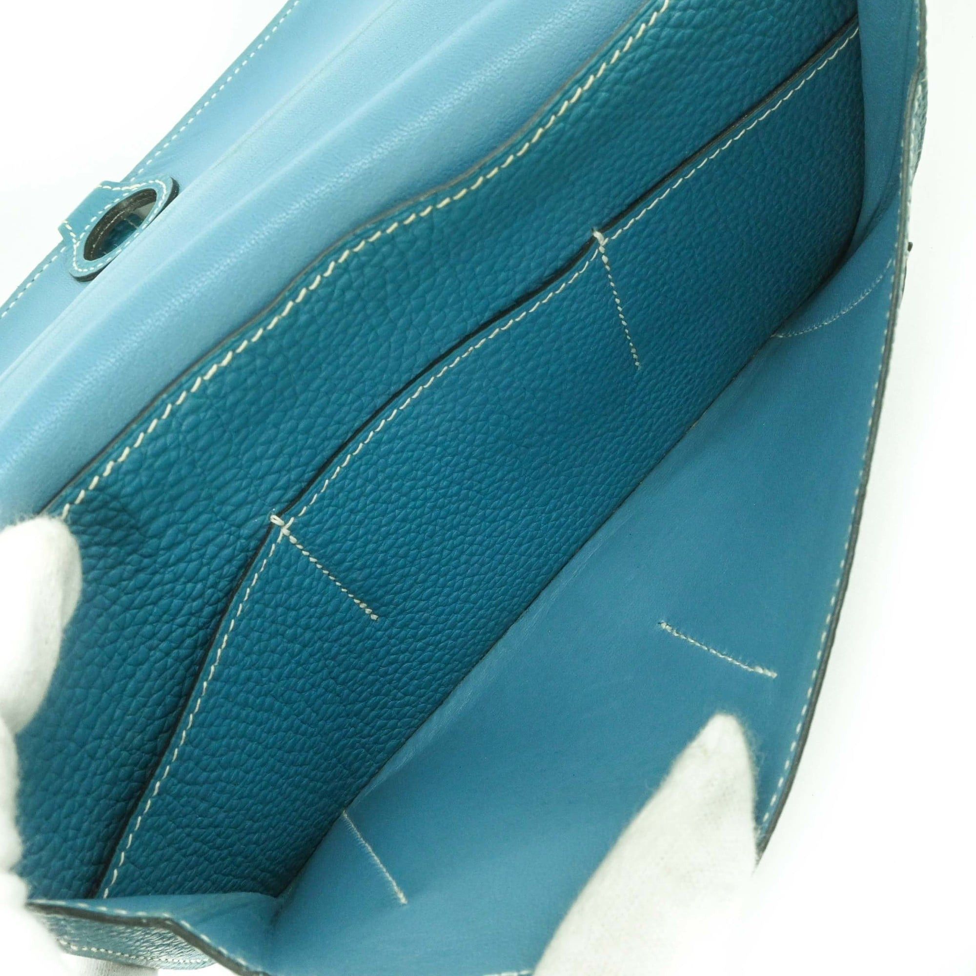 Hermes HERMES Dogon Duo GM Long Wallet, Togo Leather Bifold Blue Jean #□H Size ONE SIZE - 11 Thumbnail