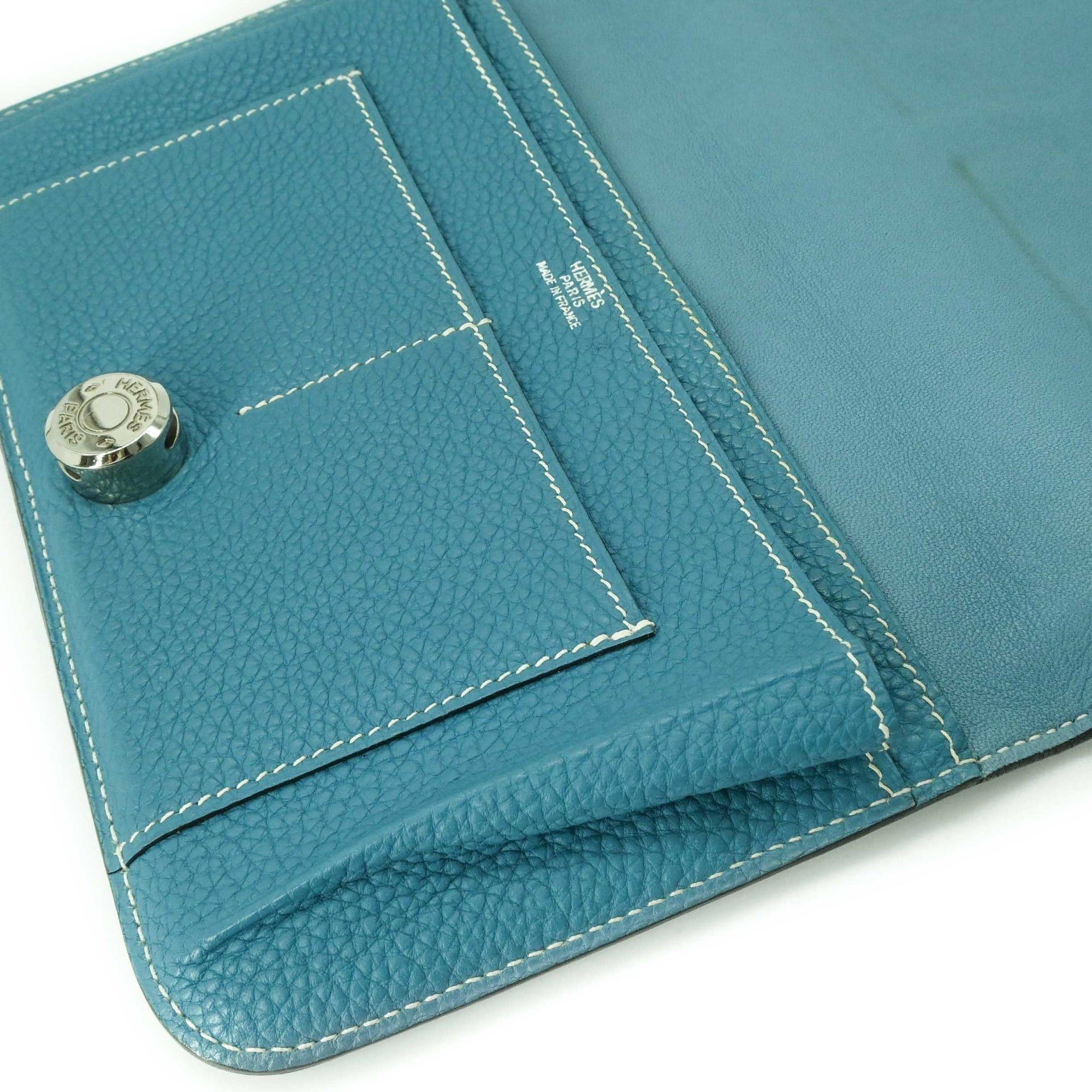 Hermes HERMES Dogon Duo GM Long Wallet, Togo Leather Bifold Blue Jean #□H Size ONE SIZE - 9 Thumbnail