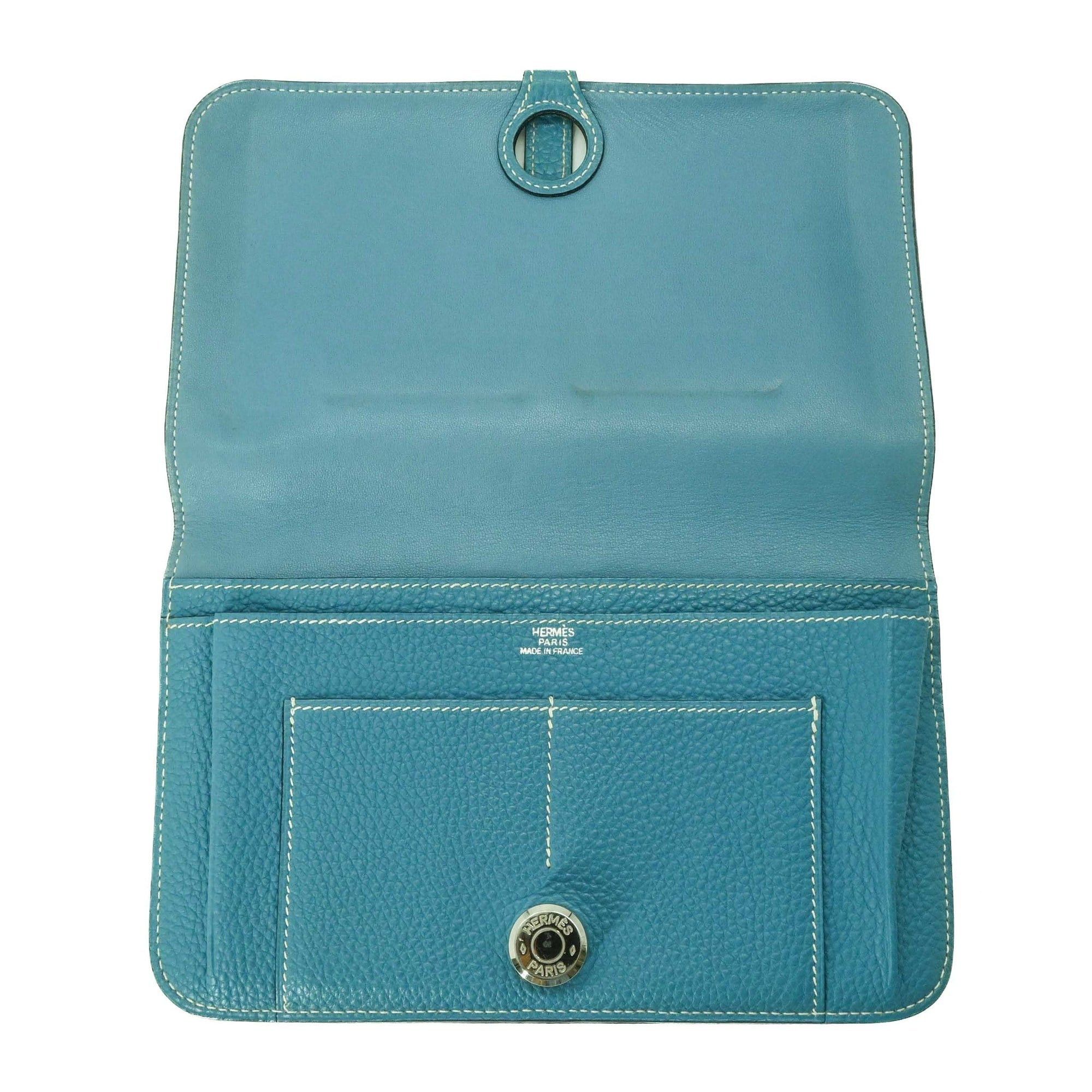 Hermes HERMES Dogon Duo GM Long Wallet, Togo Leather Bifold Blue Jean #□H Size ONE SIZE - 8 Thumbnail