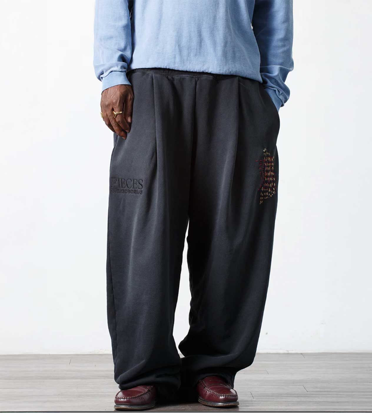 Other Pieces Repair Pleated Sweatpants Vintage Black Size US 32 / EU 48 - 4 Thumbnail