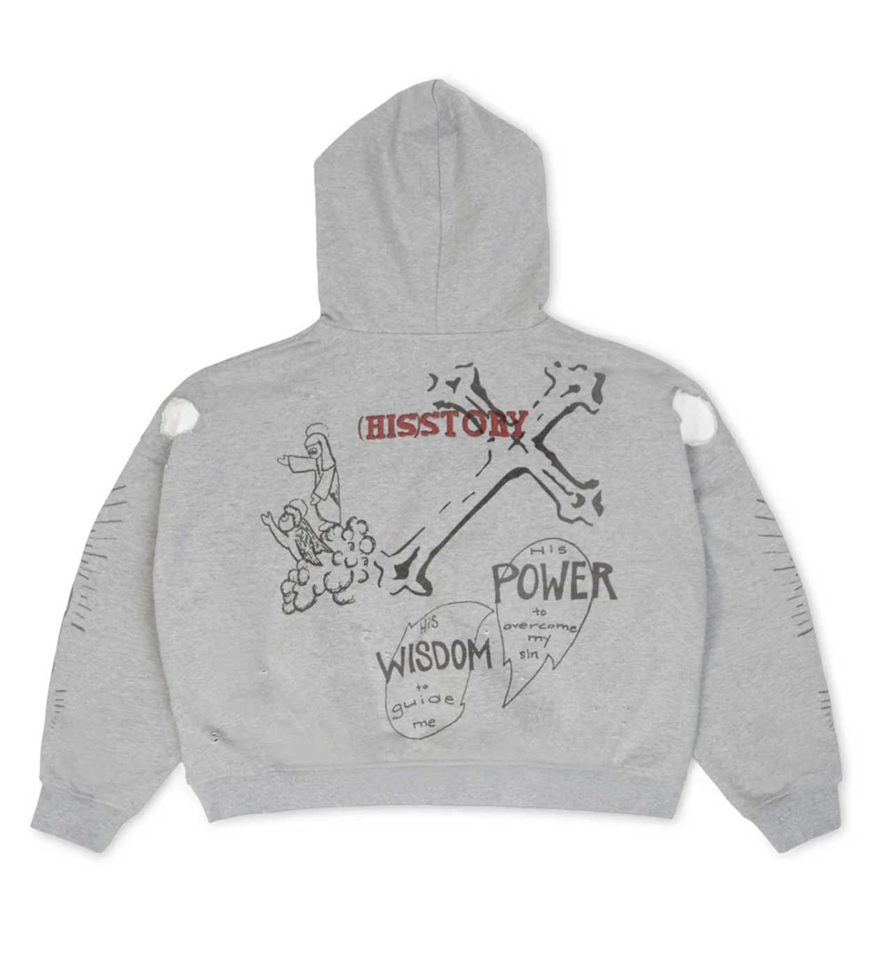 Other Righteous 3:16 Distressed Hoodie Grey Size US XL / EU 56 / 4 - 2 Thumbnail