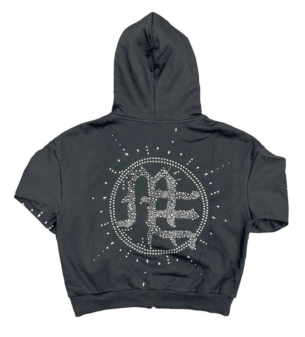 Other Mixed Emotions Eclipse Rhinestone Hoodie Acid Wash Grey Size US XXL / EU 58 / 5 - 2 Thumbnail