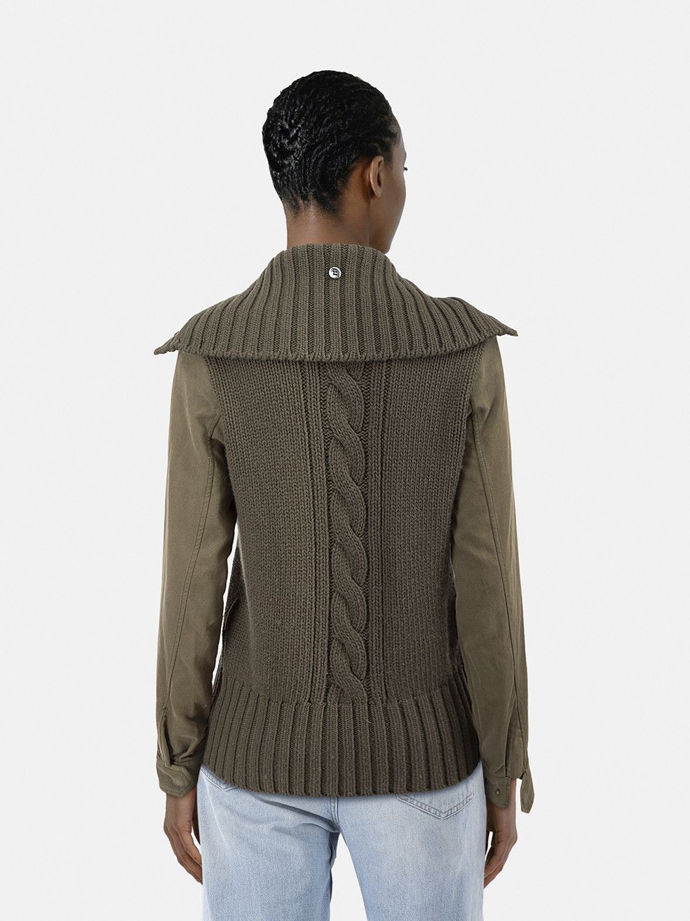 Alexander McQueen Green Wool Knit Panelled Jacket Size S / US 4 / IT 40 - 2 Thumbnail