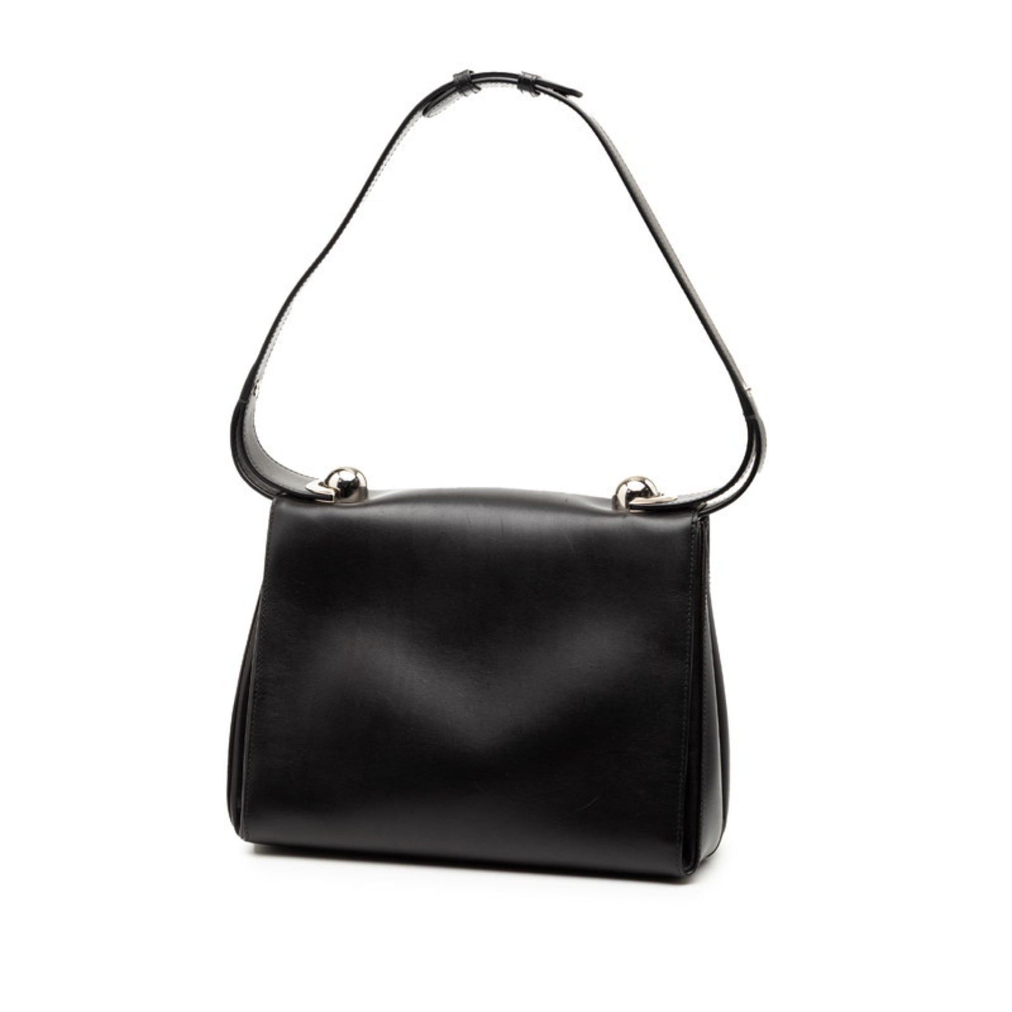Salvatore Ferragamo One-Shoulder Bag DY-21 E447 Black Leather Women\