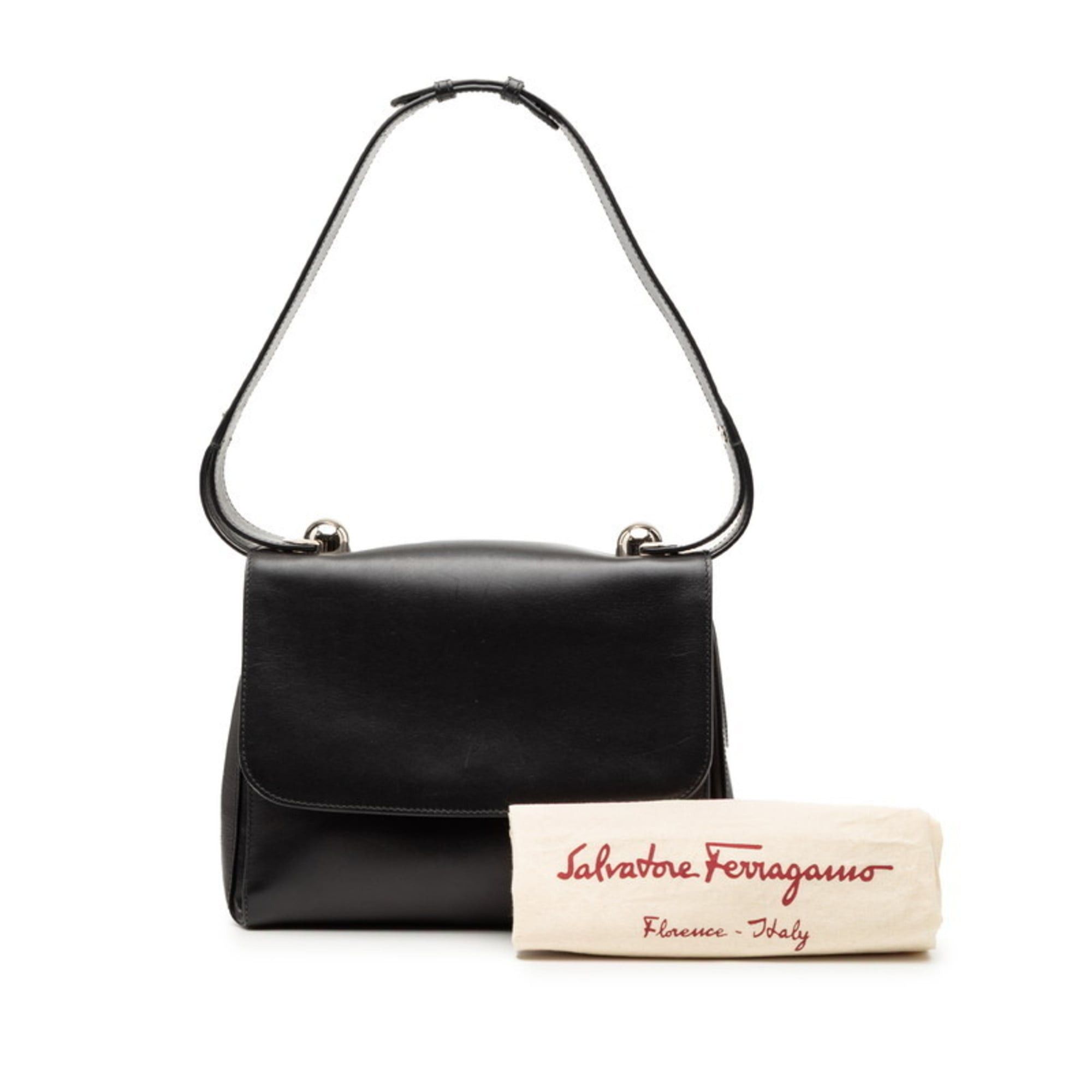 Salvatore Ferragamo One-Shoulder Bag DY-21 E447 Black Leather Women\