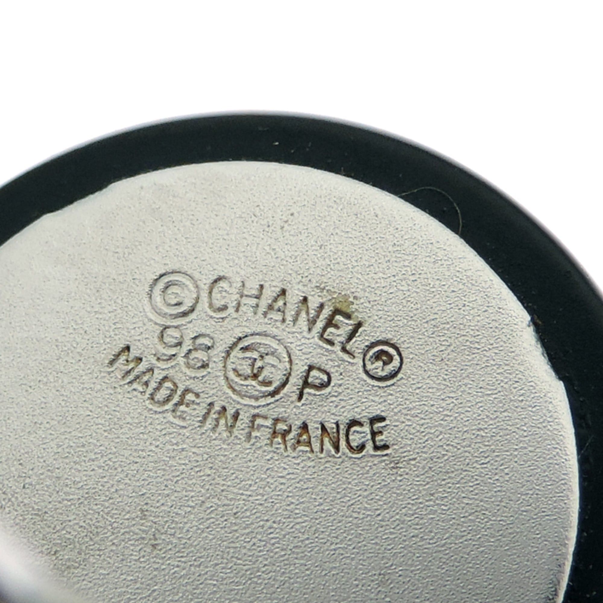 Chanel Chanel Coco Mark Earrings (No Elastic Backing) Women's Plastic Black Size ONE SIZE - 6 Thumbnail