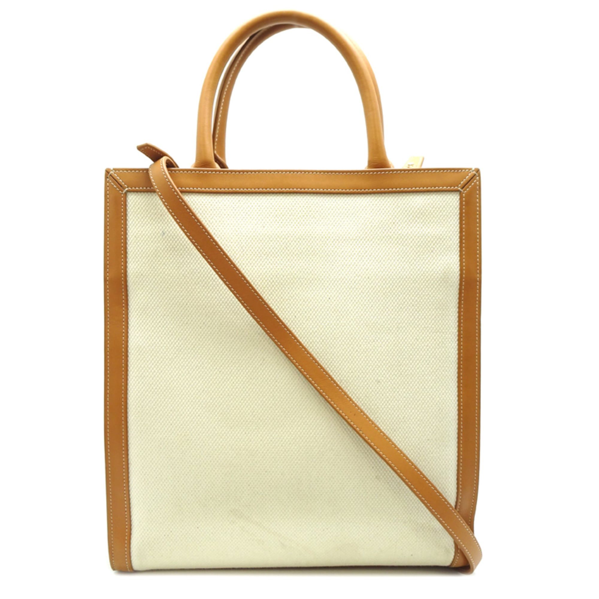 Celine Celine Vertical Cabas Small 2-Way Tote Bag, Women's/Men's, 192082, Coated Canvas, White Size ONE SIZE - 2 Thumbnail