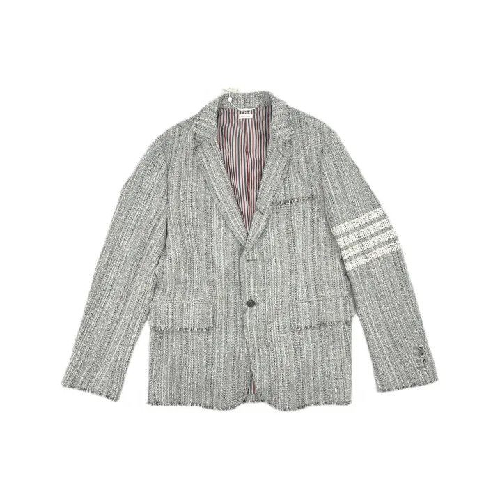 Thom Browne Thom Browne SS21 Striped Blazer in Light Gray Size US S / EU 44-46 / 1 - 2 Thumbnail