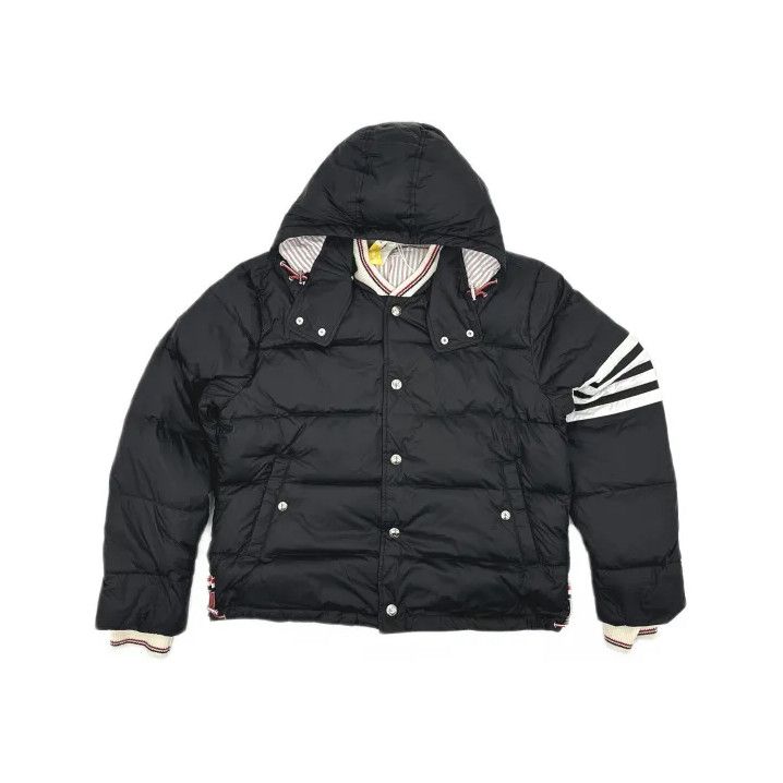 Thom Browne Thom Browne Black Nylon Flight Jacket for Men Size US L / EU 52-54 / 3 - 2 Thumbnail