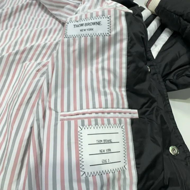 Thom Browne Thom Browne Black Nylon Flight Jacket for Men Size US L / EU 52-54 / 3 - 6 Thumbnail